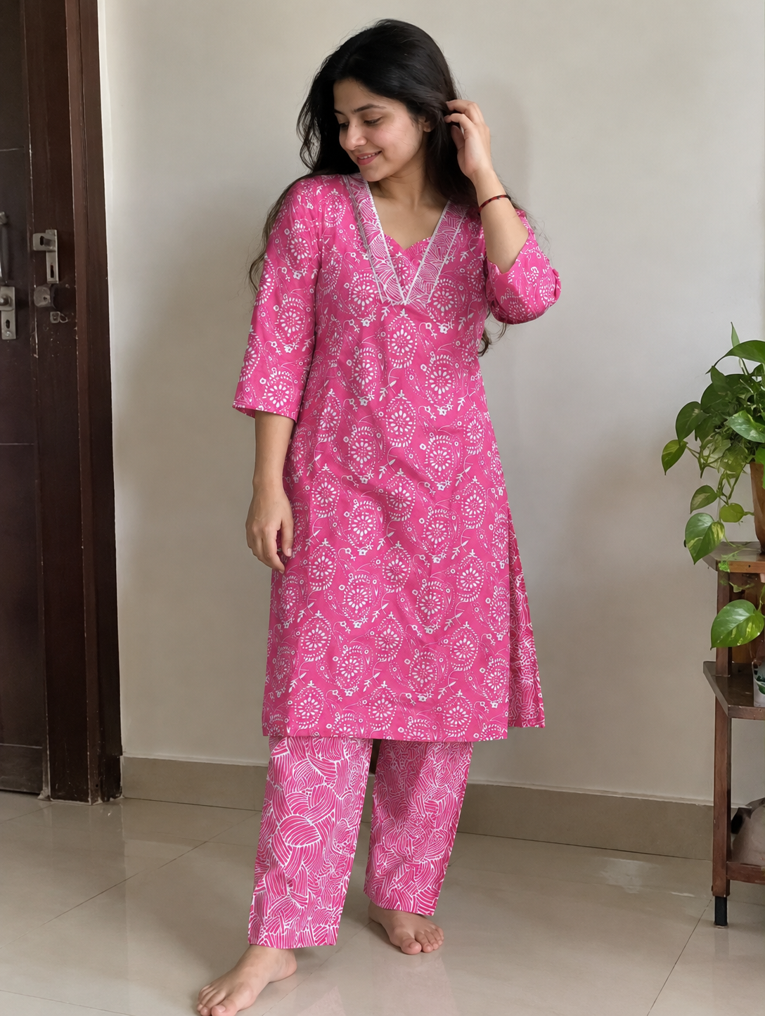 Pink Printed Co-ord Set