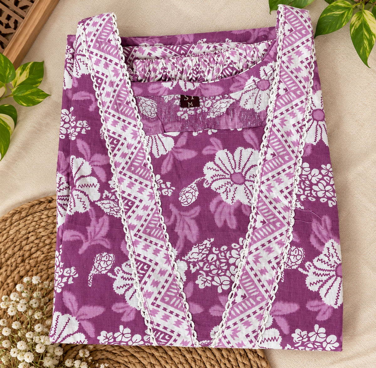 Purple Floral Printed Co-ord Set