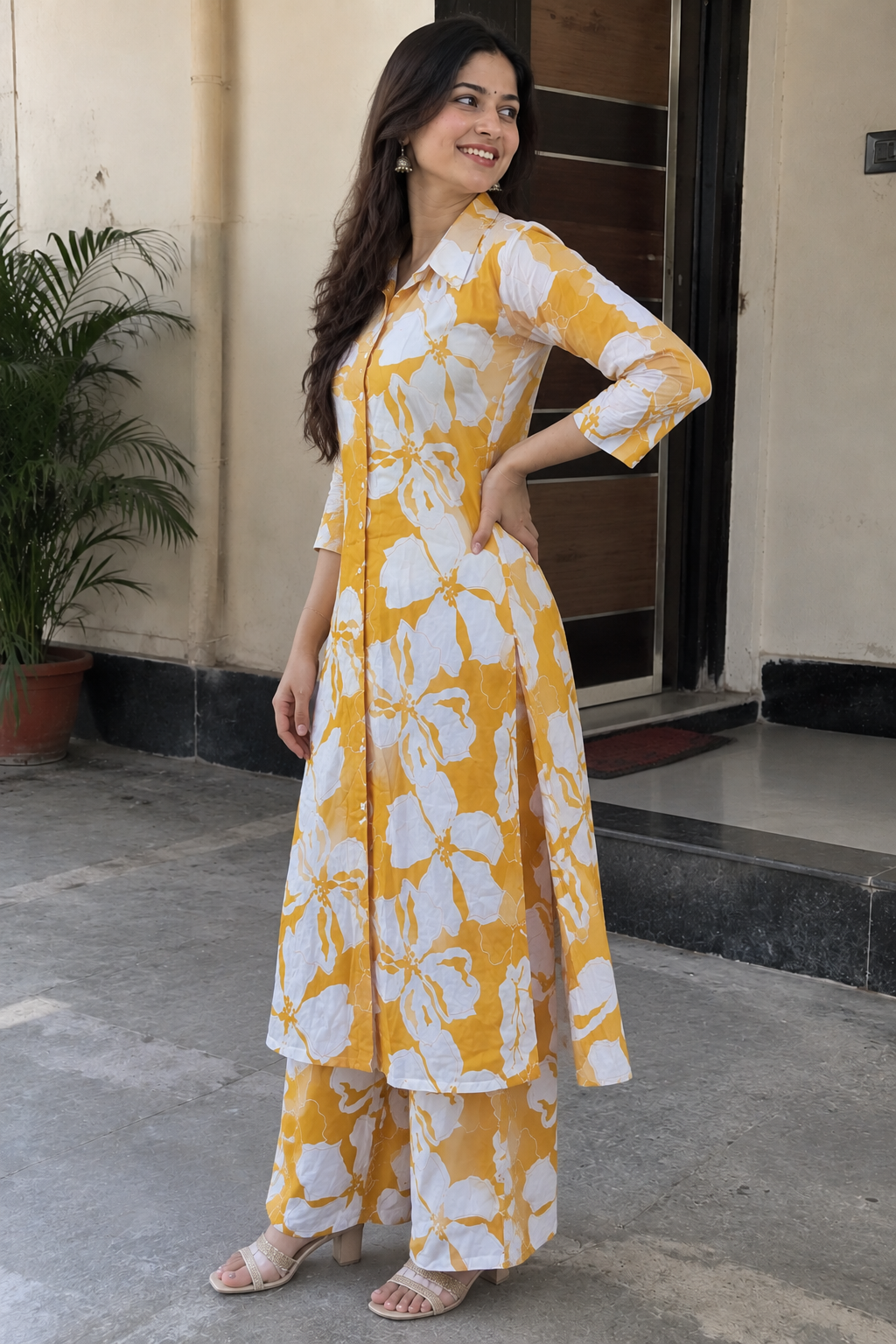 Mustard Floral Print Co-ord Set