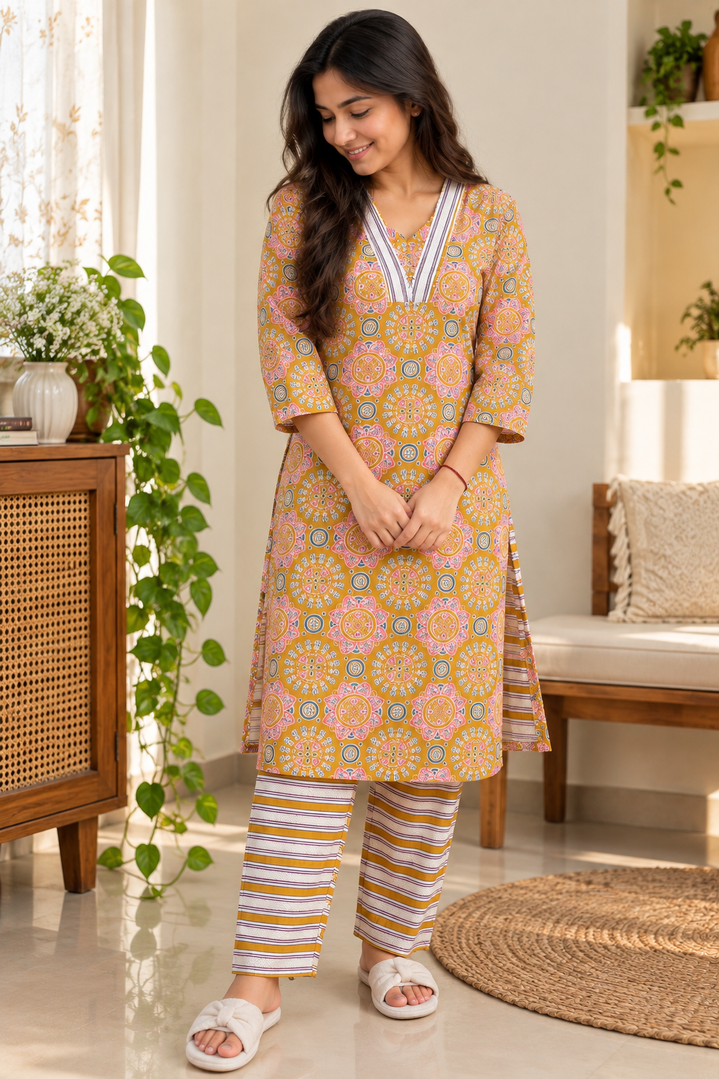 Mustard Printed Co-ord Set