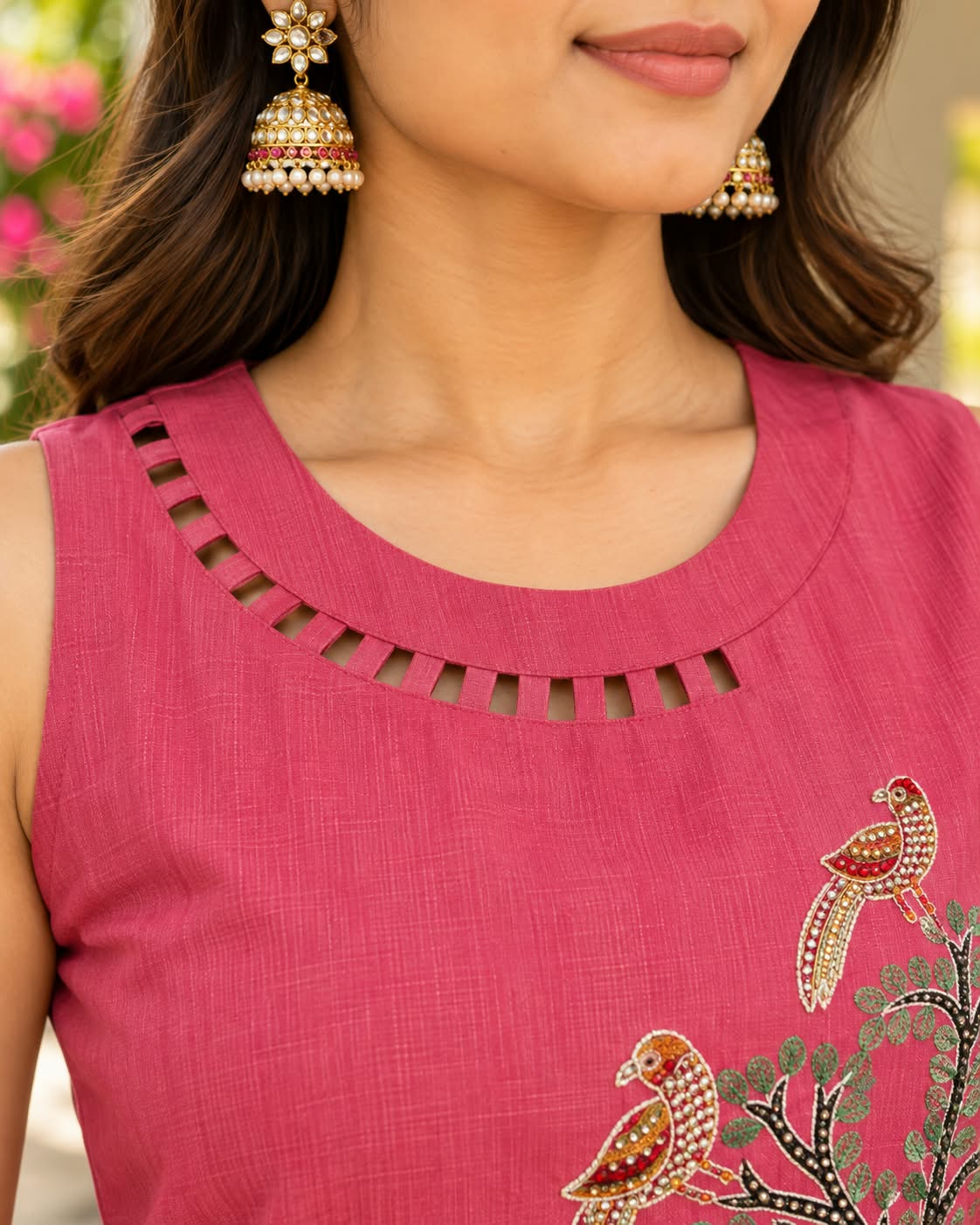 Rose Pink Embroidered Co-ord Set