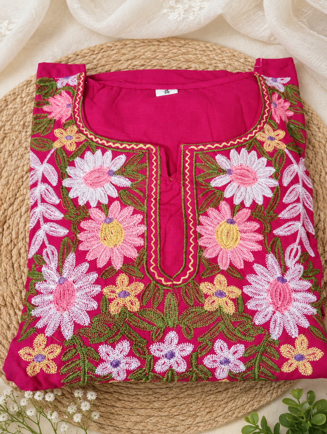 Pink Floral Embroidered Co-ord Set