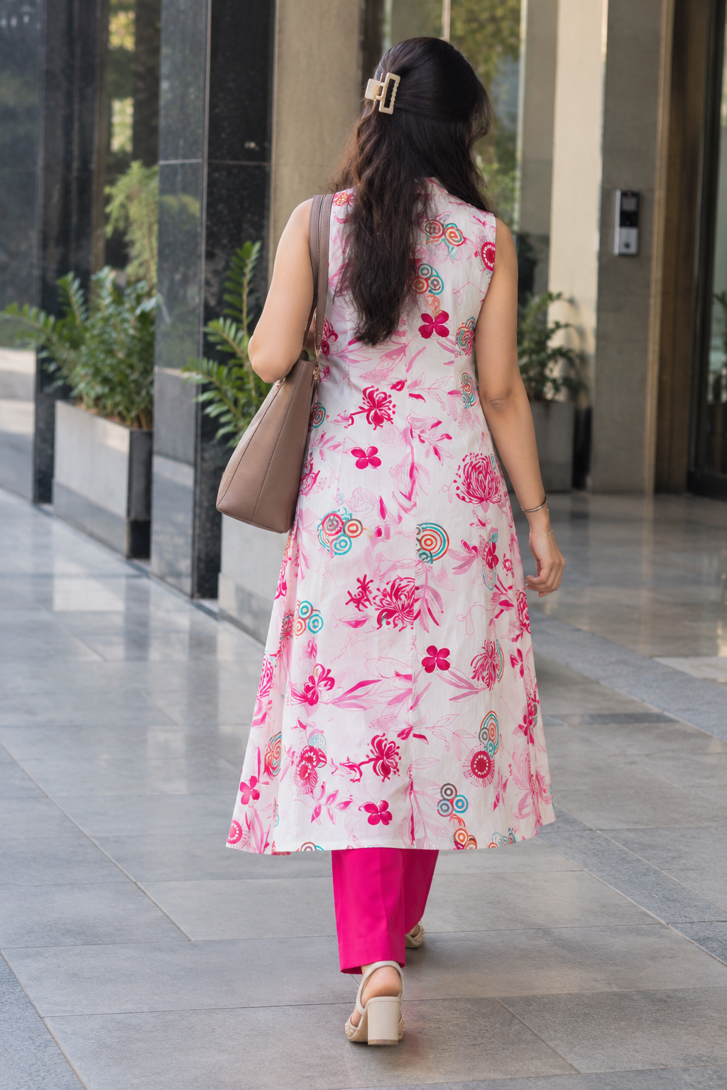 Pink Floral A-Line Co-ord Set