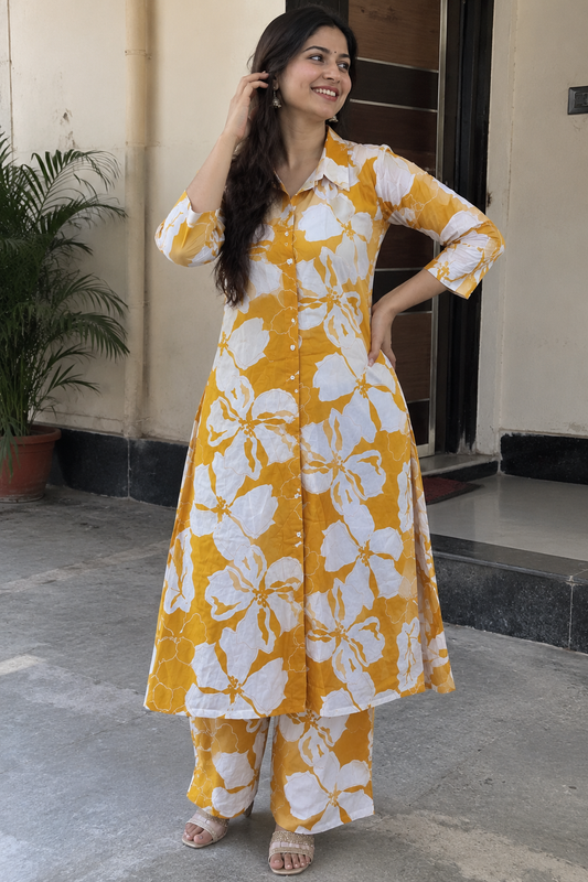 Mustard Floral Print Co-ord Set