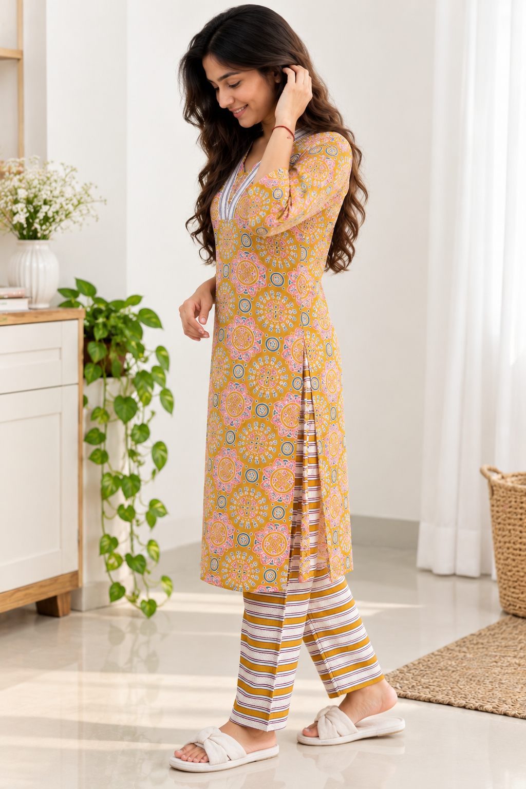 Mustard Printed Co-ord Set