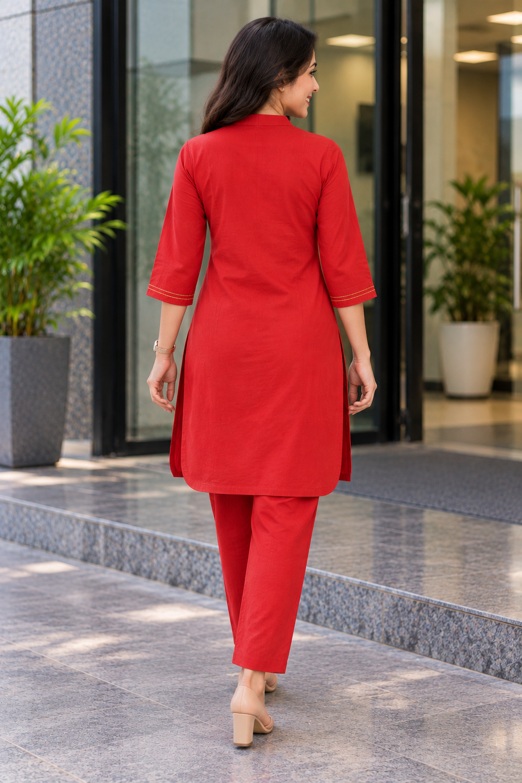 Red Embroidered Co-ord Set