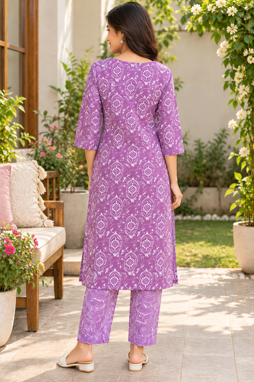 Purple Floral Printed Co-ord Set