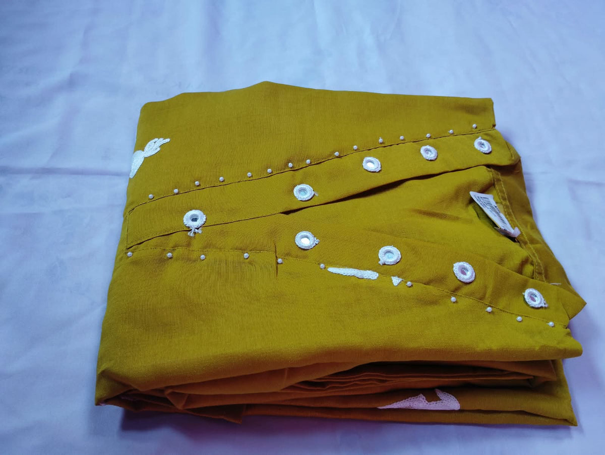 Mustard Yellow Deer Embroidered Co-ord Set
